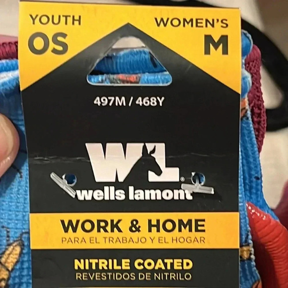 Wells Lamont Work &‎ Home Nitrile coated gloves Adult M Youth OS work & home NWT - Picture 5 of 6